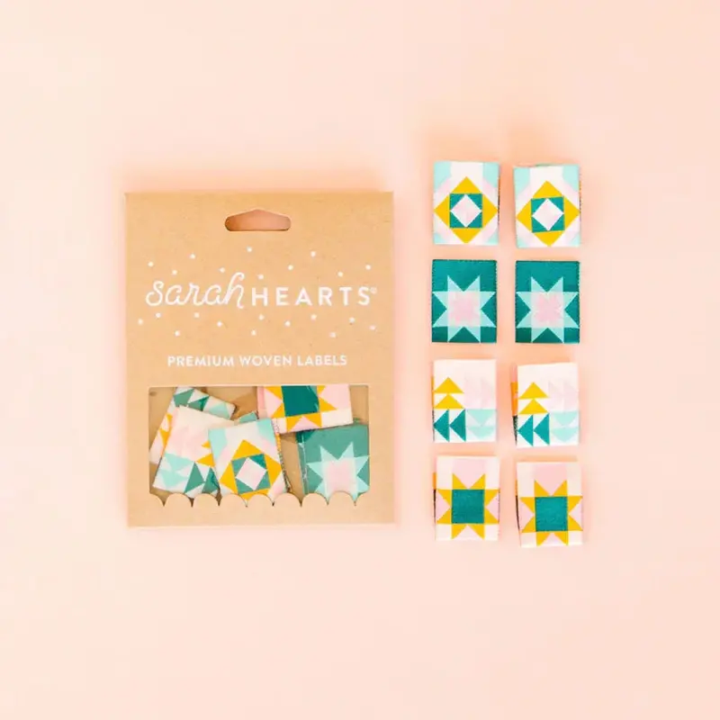 Quilt Block-Themed Woven Sewing Labels – Assorted Designs Multipack 1
