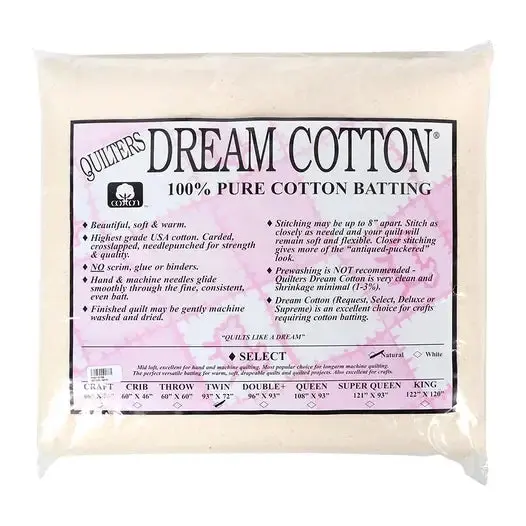 Quilter’S Dream Cotton Select Mid Loft Batting – 100% Cotton Quilting Interfacing