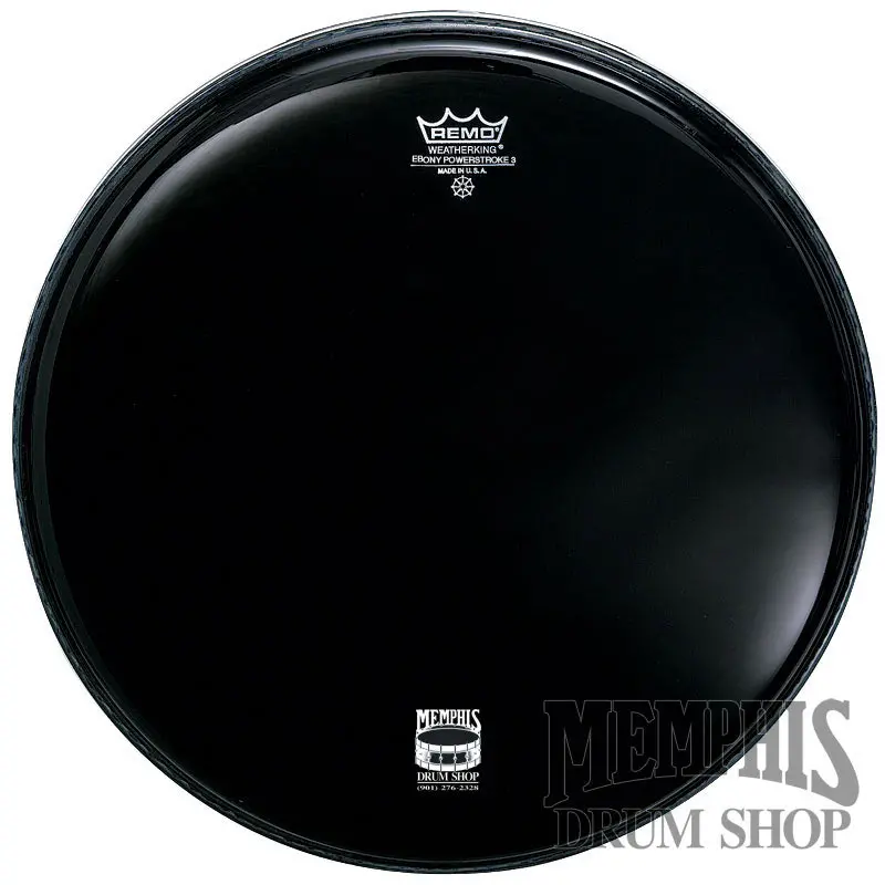 Remo Ebony Powerstroke P3 20" Bass Drum Head – Warm, Focused Low End 1