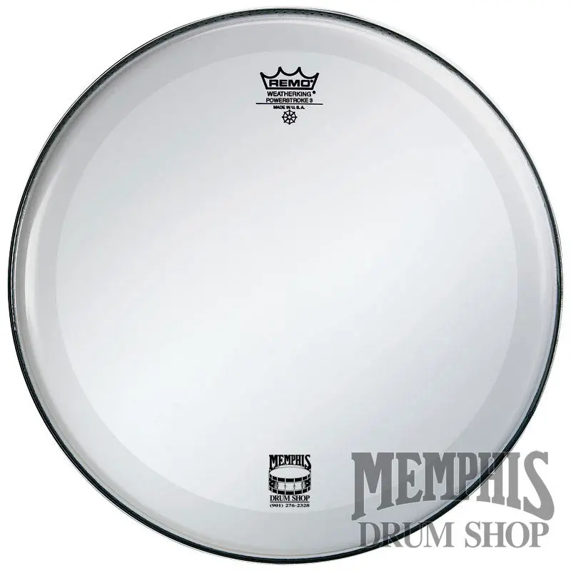 Remo Powerstroke P3 Smooth White 18" Bass Drum Head – Unmarked Surface 1