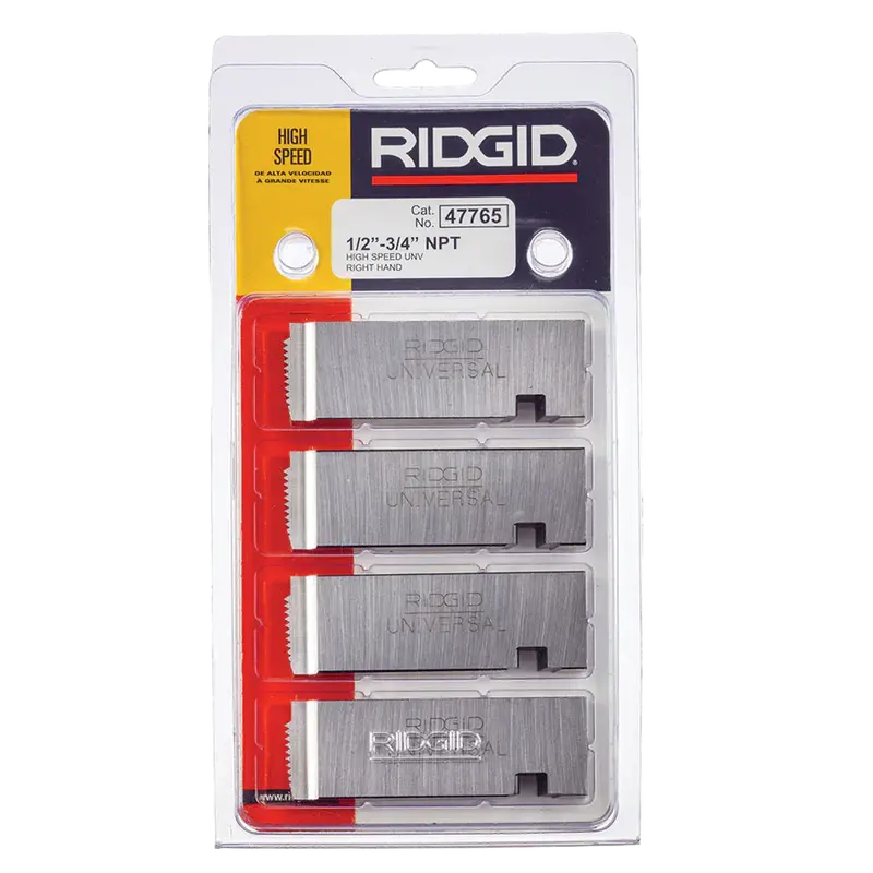 Ridgid 1/2–3/4 Inch Npt High-Speed Pipe Dies – Right-Hand Thread, 4-Unit Set 1