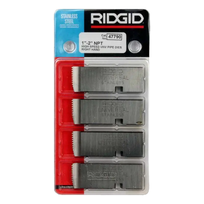 Ridgid 1–2 Inch Npt Universal Pipe Dies – High-Speed Stainless Steel, Right-Hand, 4-Pack 1