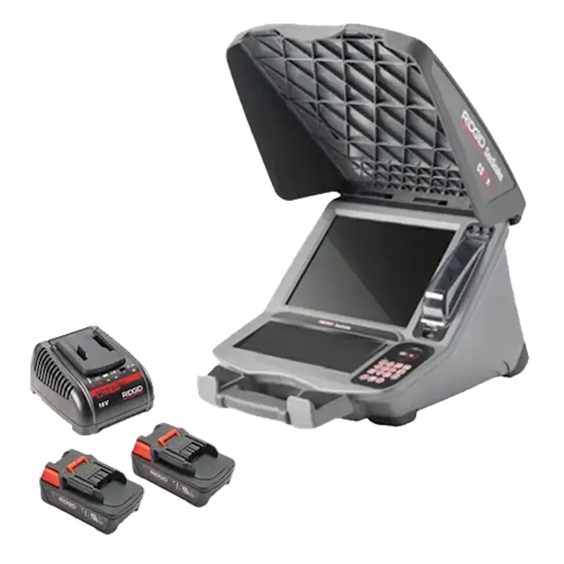 Ridgid Cs12X Digital Inspection Monitor Kit: Two Batteries + Charger 1
