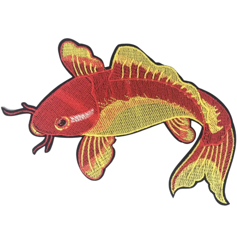 Right-Facing Koi Fish Iron-On Embroidery Patch 1