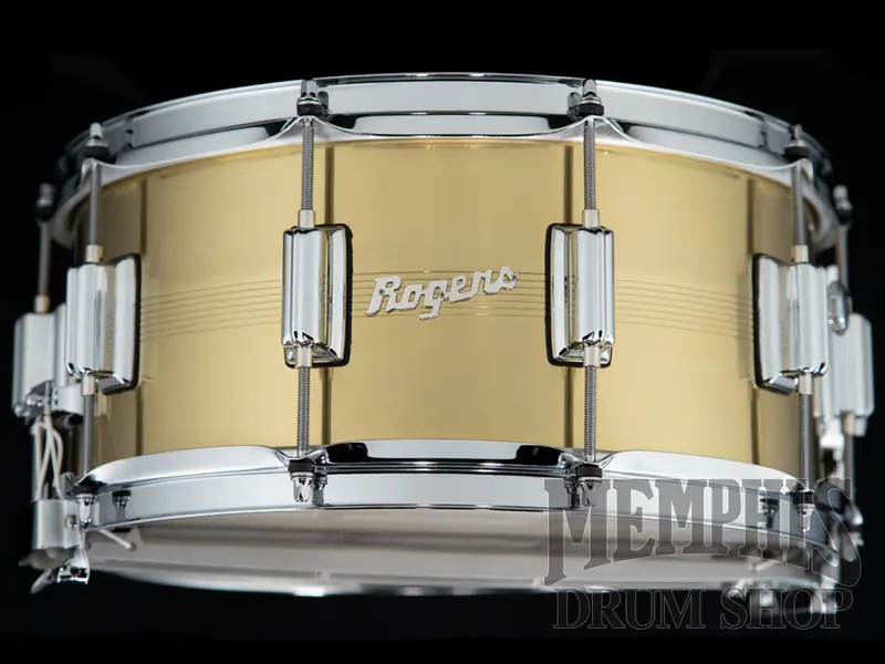 Rogers Dyna-Sonic 14X6.5 Brass Snare Drum – 7-Line Shell Construction 1