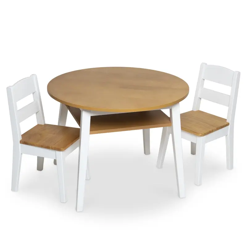 Round Wooden Table And Chair Set For Children 1