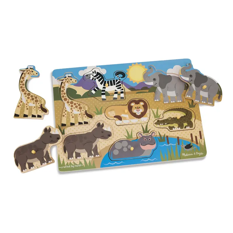 Safari Peg Puzzle – 7-Piece Animal Matching Game 1