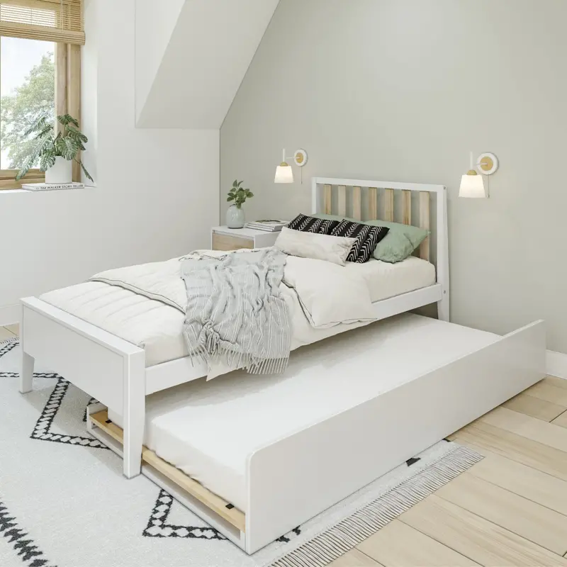 Scandinavian Twin Bed With Space-Saving Trundle 1