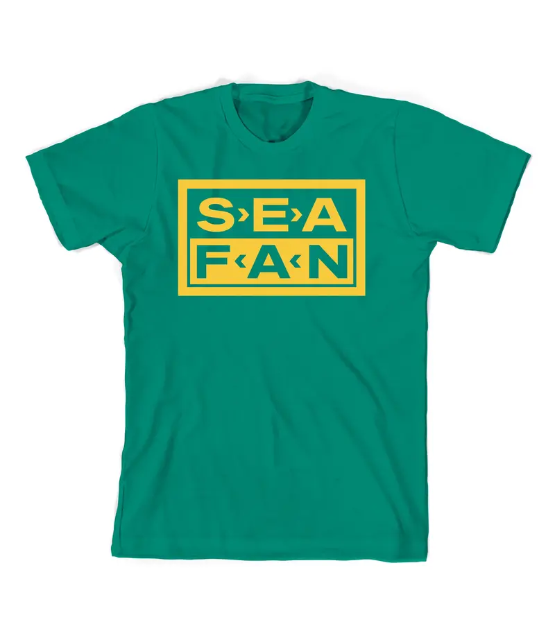 Sea Fan Art Print: Green And Yellow Design 1