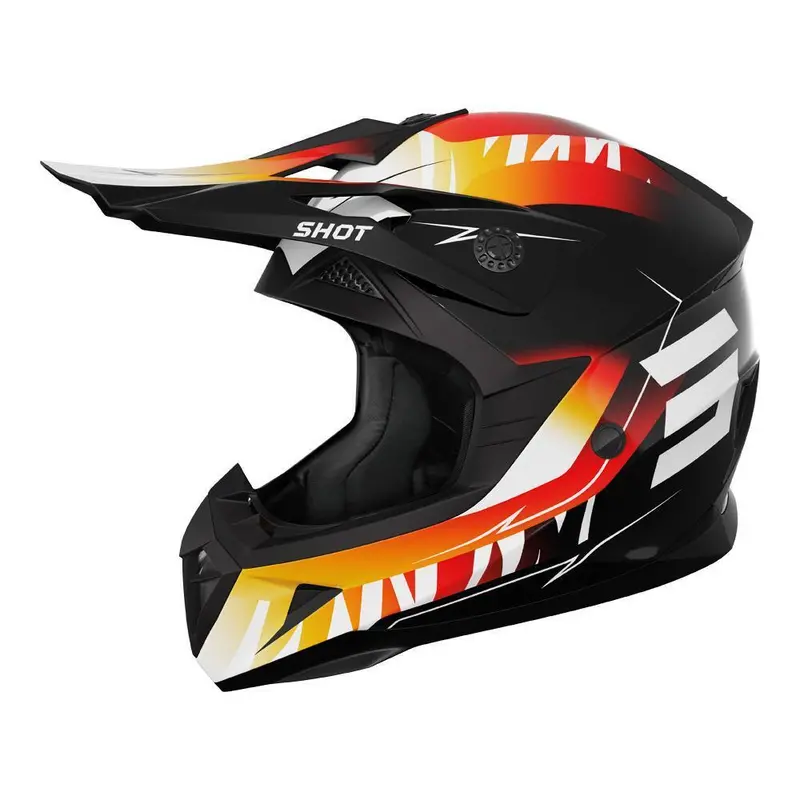 Shot Pulse X-Treme Kids Helmet – Glossy Orange & Red Finish 1