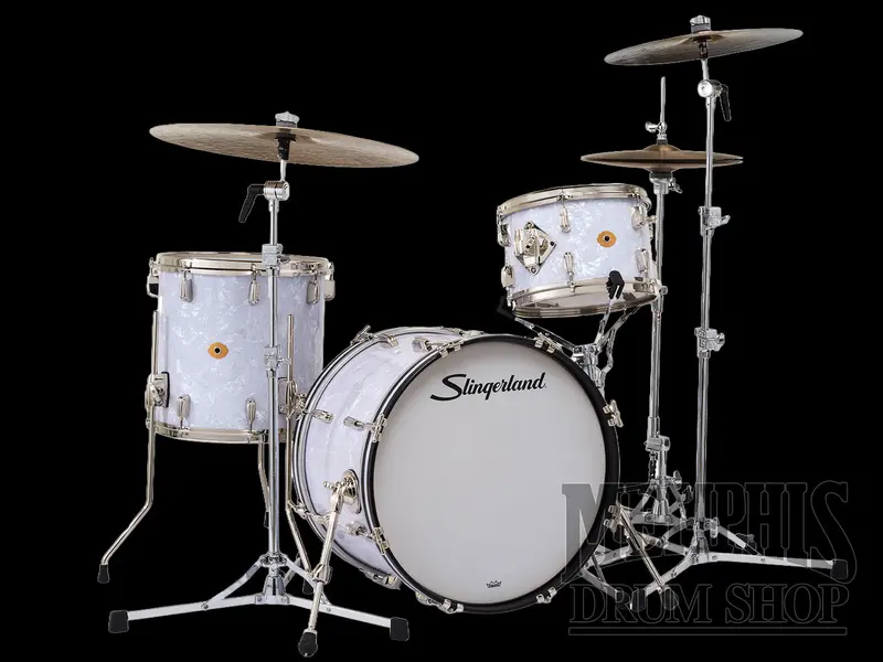 Slingerland Radio King Drum Set – 20/12/14 Inch, White Marine Pearl 1