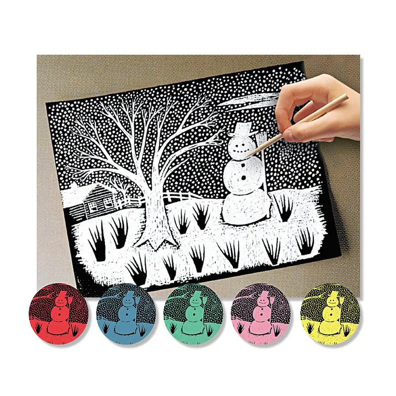 Solid-Color Scratch Art Paper Pack – 60 Sheets Assortment 1