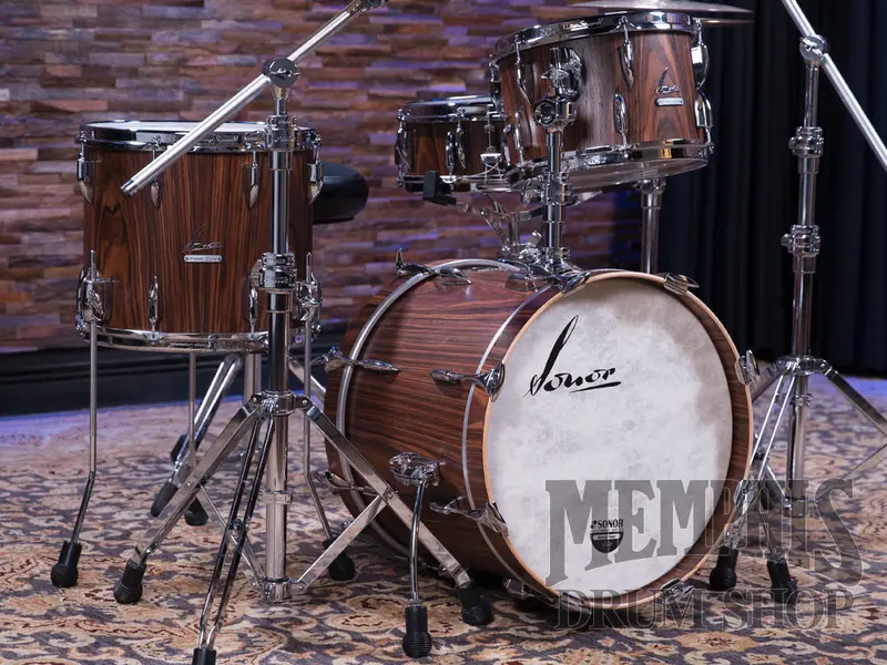 Sonor Vintage Rosewood Semi-Gloss Drum Kit – 18"/12"/14" With Tom Mount 1