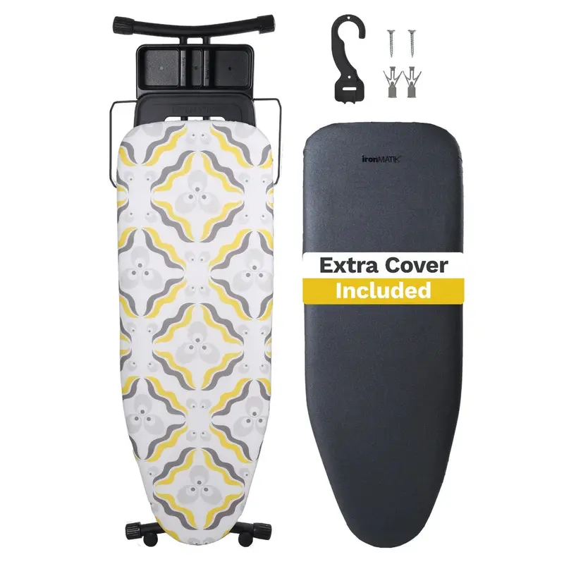 Space Maker Premium Ironing Board In Chintamani Yellow Design 1