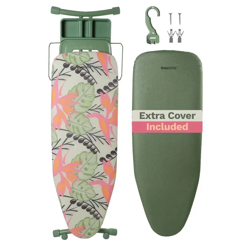 Space Maker Premium Ironing Board In Tropical Green 1