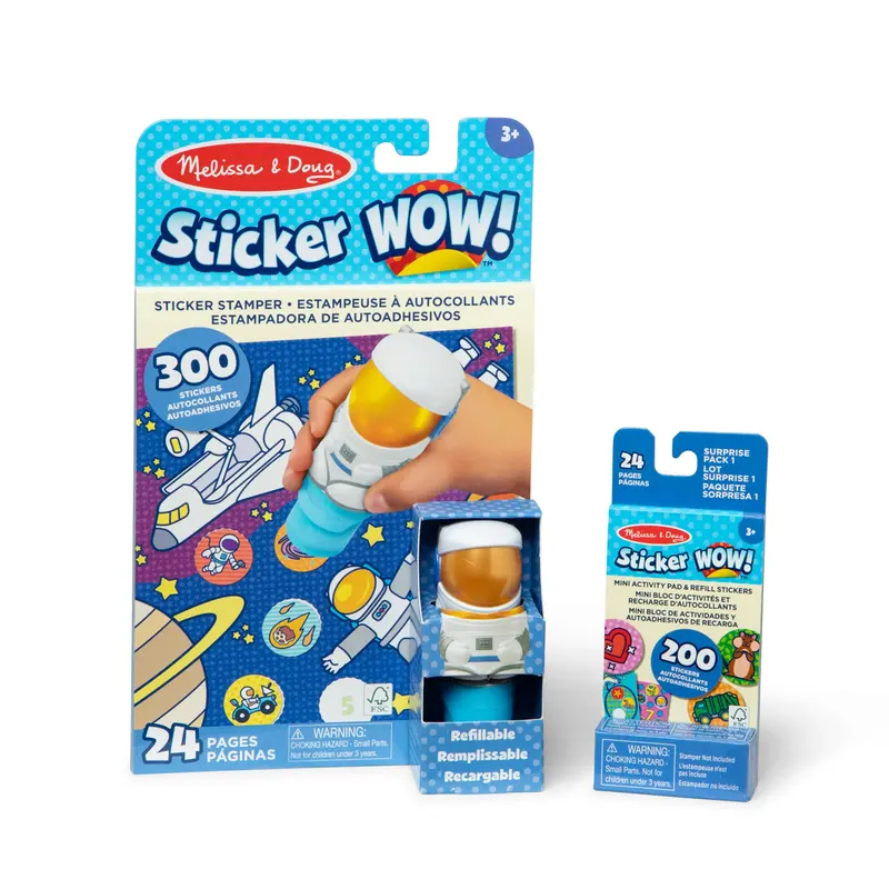 Sticker Wow! Astronaut-Themed Bundle: Activity Pad, Sticker Stamper, Mini Pad + 200 Refill Stickers 1