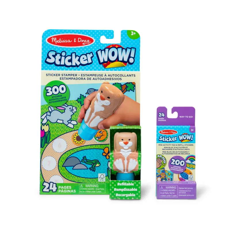 Sticker Wow! Bunny-Themed Activity Bundle: Pad, Mini Book + 200 Refills 1