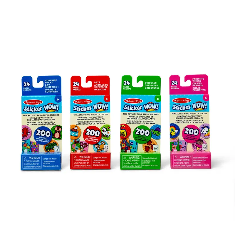 Sticker Wow! Mini Activity Pad & 200+ Themed Refill Stickers – Dinosaur, Pets, Favorites, Surprise Pack 1 (Stamper Sold Separately) 1