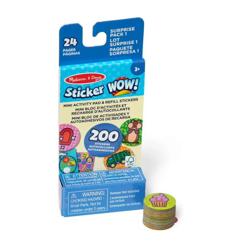 Sticker Wow! Surprise Pack 1 Mini Activity Pad With 200+ Assorted Refill Stickers (Stamper Not Included) 1