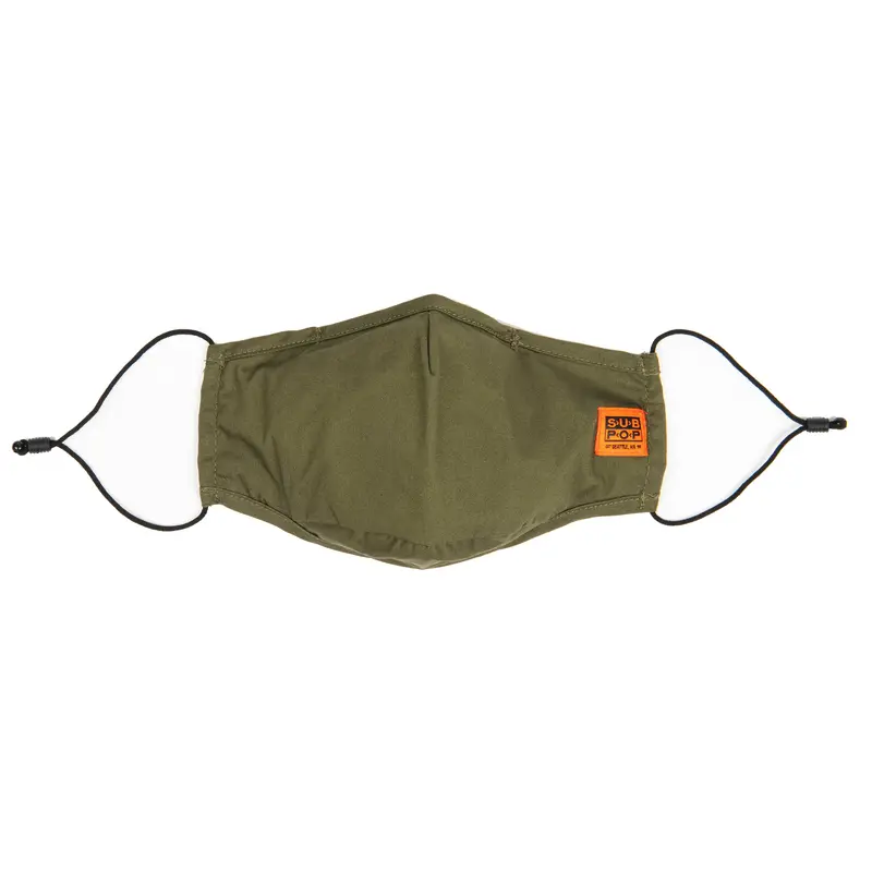 Sub Pop Reusable Face Mask In Olive Green 1