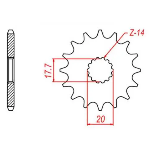 Supersprox 13-Tooth Front Sprocket – 520 Pitch, Steel Construction (Model #10-2Hg-13) 1
