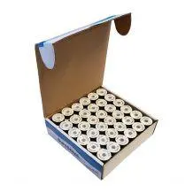 Surestitch Prewound Polyester Bobbins – 144-Count Large Size, Jet Black 1