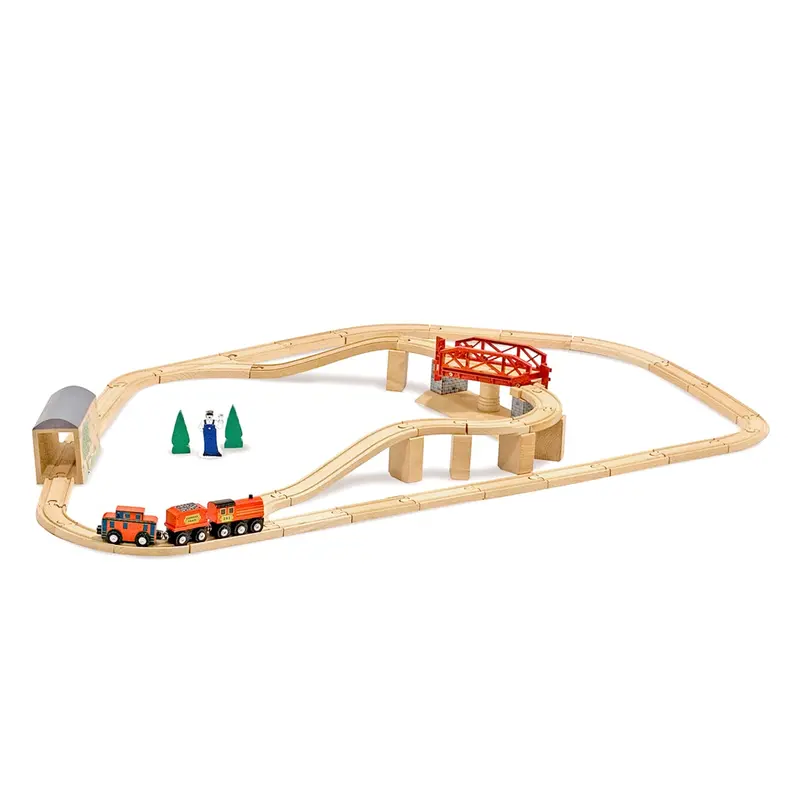 Swivel Bridge Wooden Train Set – Expandable Railway Playset 1
