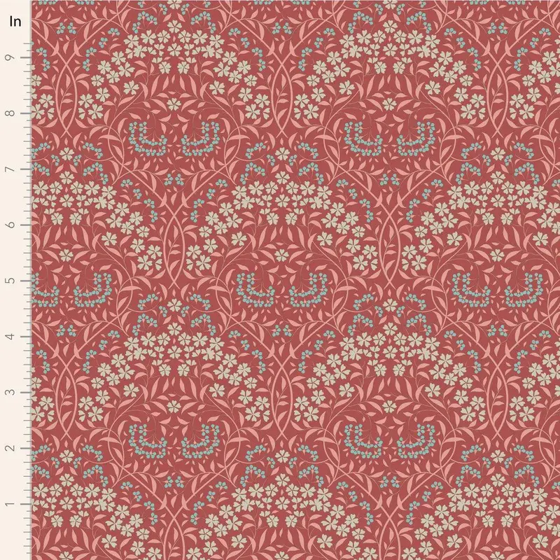 Tilda Sanctuary Larissa Print In Rhubarb 1