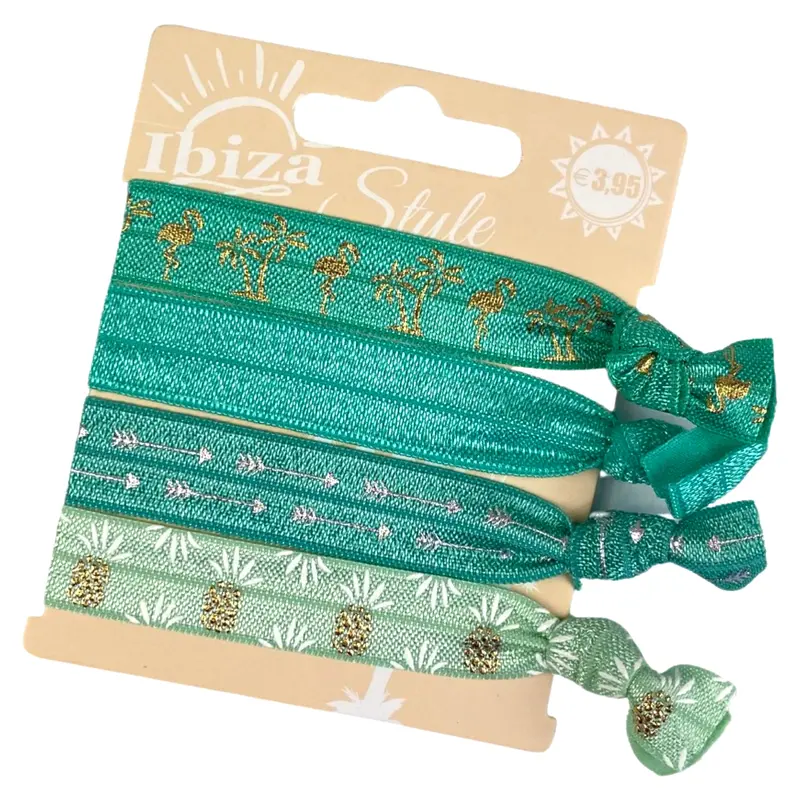 Tropical Flamingo & Pineapple Hair Elastics – Ibiza Collection 1