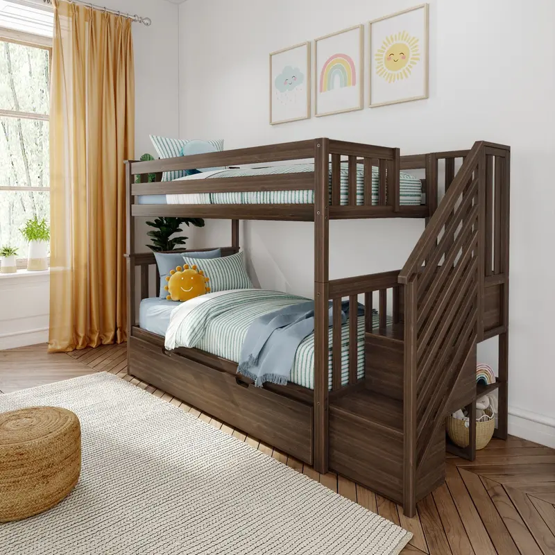 Twin-Over-Twin Bunk Bed With Stairs And Expandable Trundle 3