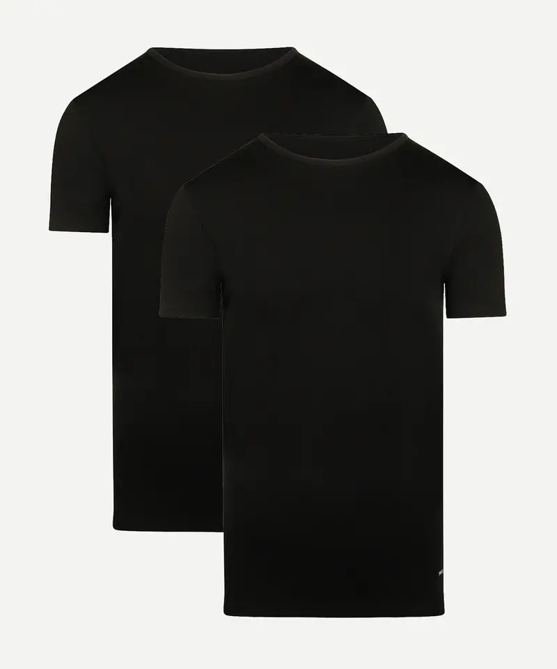 Two-Pack Cotton Crewneck T-Shirts – Black 1