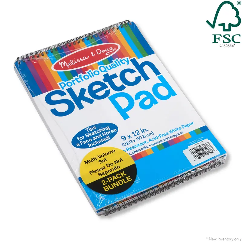Two-Pack Sketch Pad – 9" X 12" Premium Drawing Sheets 1