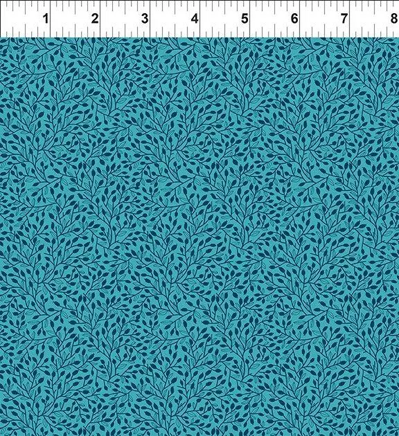 Vines Print Whimsy Quilting Fabric In Teal 1