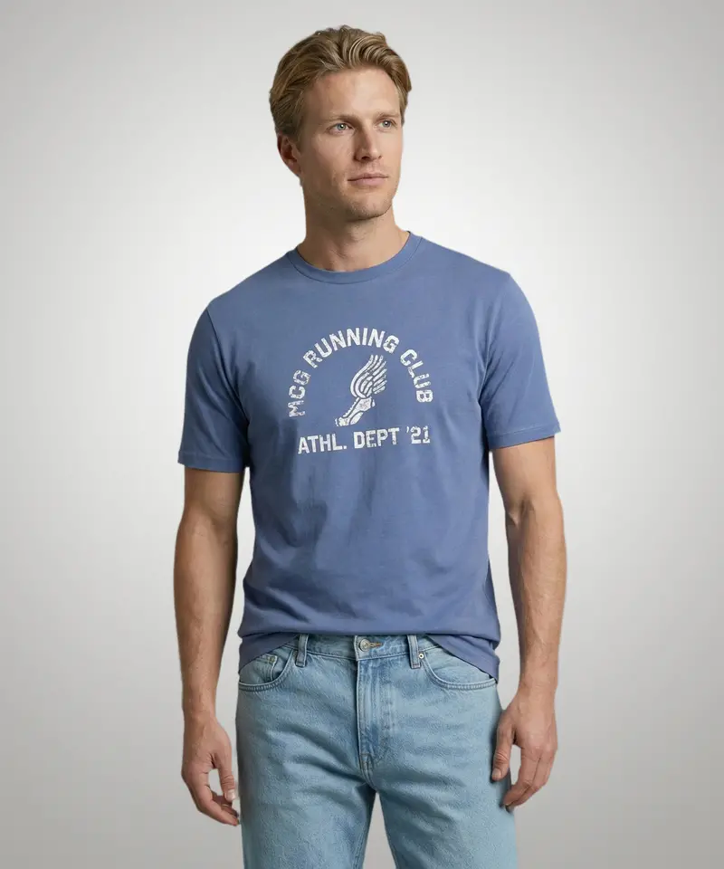 Vintage Blue Graphic Print T-Shirt 1