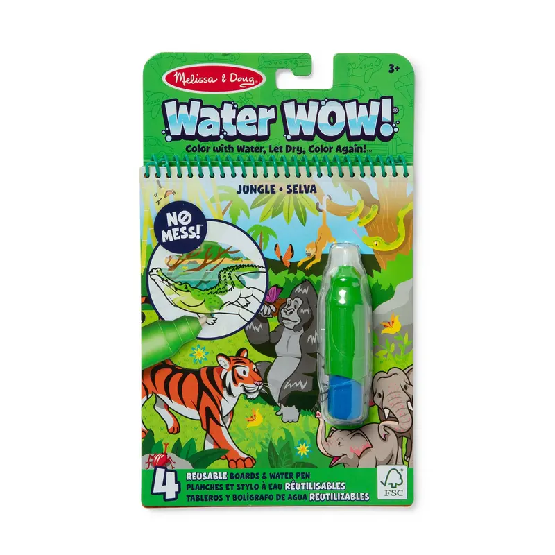 Water Wow! Jungle-Themed Travel Activity Pad – Water-Reveal Coloring 1
