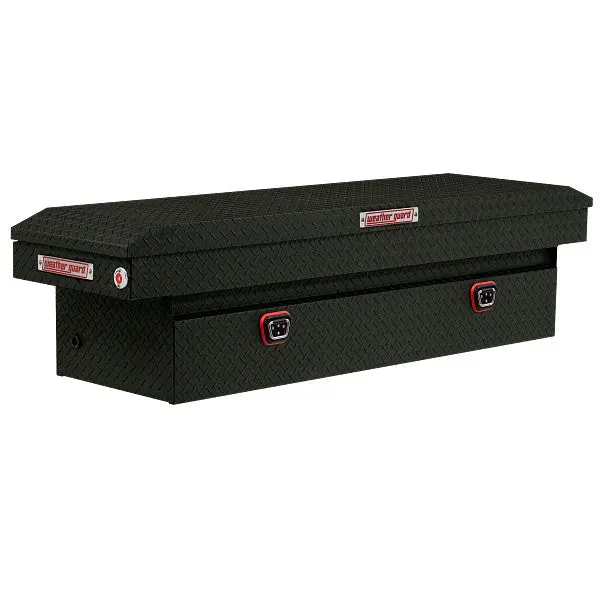 Weather Guard 127-52-04 Aluminum Saddle Box — Textured Matte Black, 11.0 Cu Ft Capacity 1