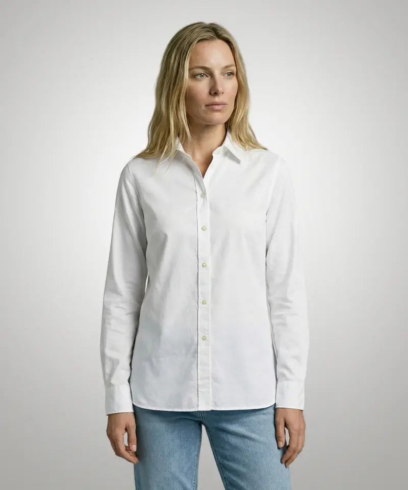 White Cotton-Linen Blouse 1