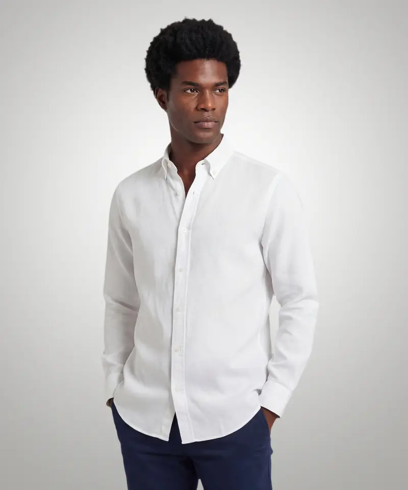 White Cotton-Linen Shirt 1