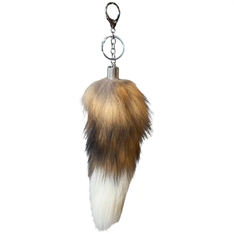 Wolf-Tail Faux Fur Plush Keychain Bag Charm A 1