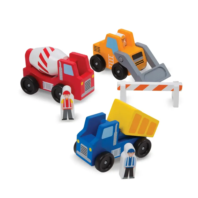 Wooden Construction Vehicle Toy Set For Toddlers 1