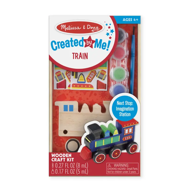 Wooden Train Model Craft Kit – Assemble & Paint Your Own Locomotive 1