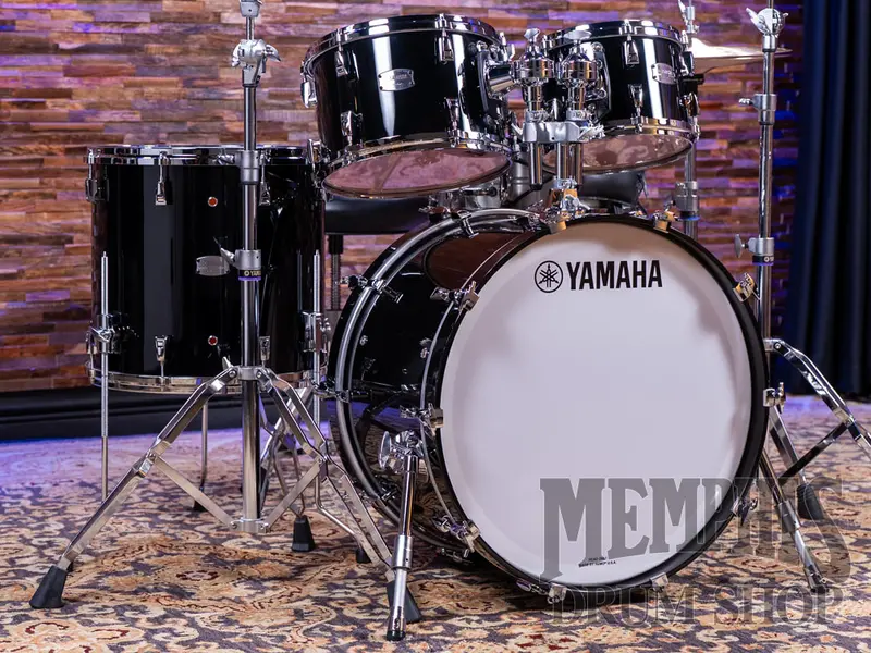 Yamaha Absolute Hybrid Maple Drum Kit – 22X14" Bass, 10/12/16" Toms, Solid Black Finish 1