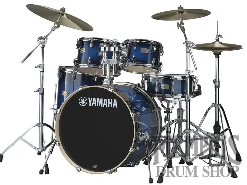 Yamaha Stage Custom Birch Complete Drum Set – 22"/10"/12"/16"/14" With Deep Blue Sunburst Finish & 680W Hardware 1