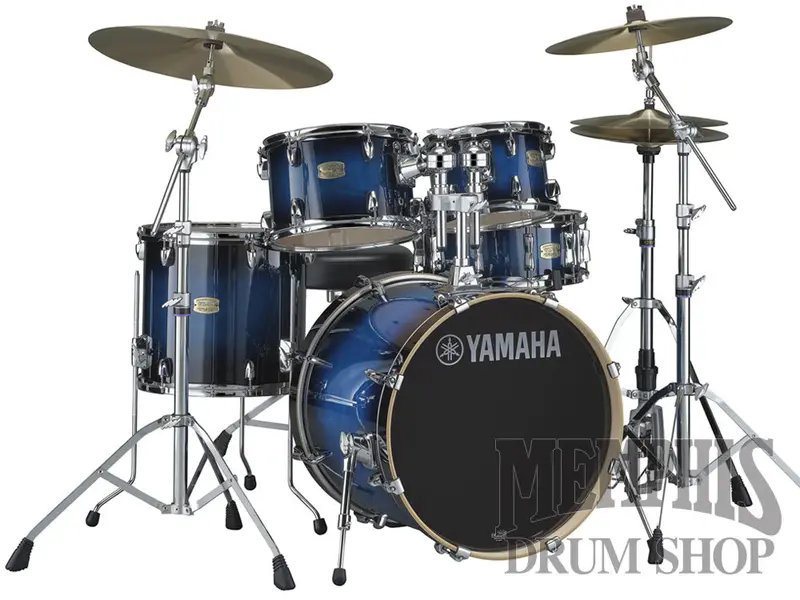 Yamaha Stage Custom Birch Drum Kit (20"/10"/12"/14"/14") – Deep Blue Sunburst Finish With 680W Hardware 1