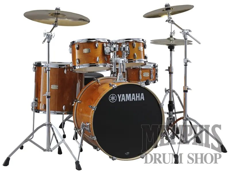 Yamaha Stage Custom Birch Drum Kit (20"/10"/12"/14"/14") – Honey Amber Finish With 680W Hardware 1