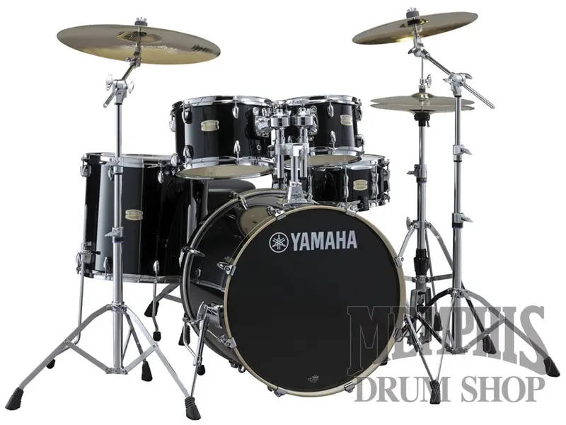 Yamaha Stage Custom Birch Drum Set (20"/10"/12"/14"/14") – Raven Black Finish + 680W Rack 1