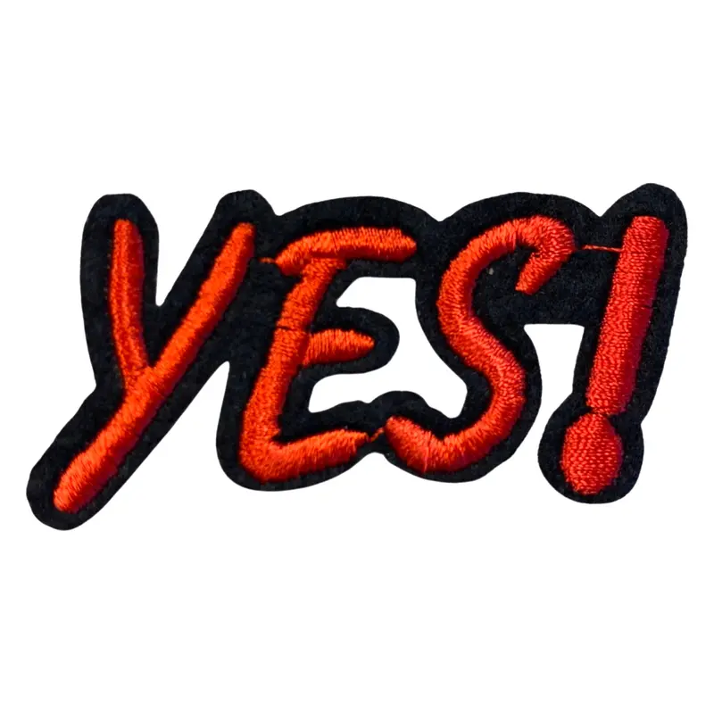 'Yes' Text Iron-On Patch 1