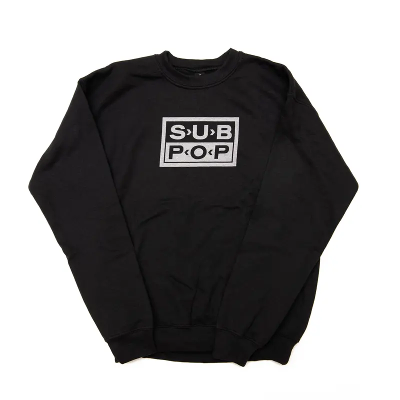 Youth Black Crewneck Sweatshirt With Light Grey Logo 1