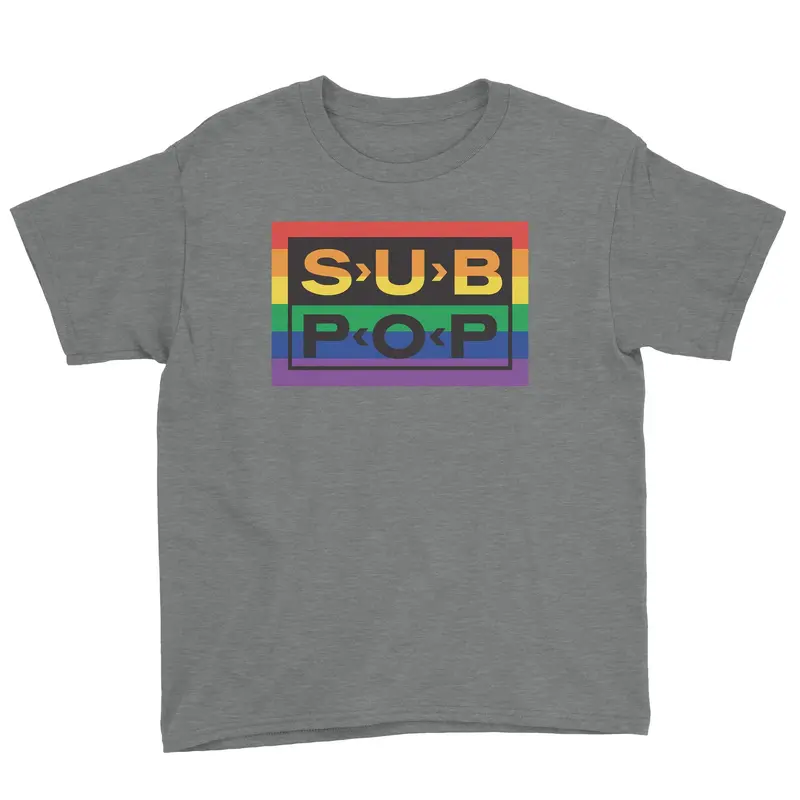 Youth Rainbow Logo Heather Grey Tee 1