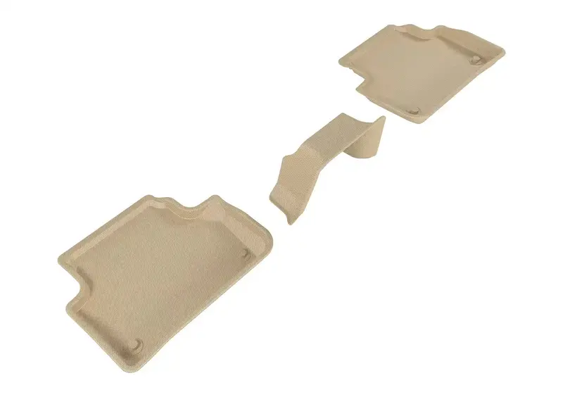 3D Maxpider Kagu Tan Floor Mat Set – 3-Piece Rear Row W/ Center Console Cutout 1